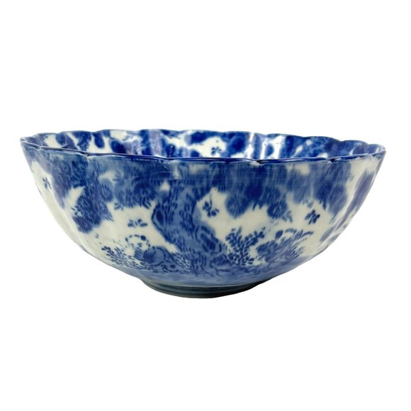 Japanese Century Blue and White Katagami Porcelain Bowl - Picture 3 of 9